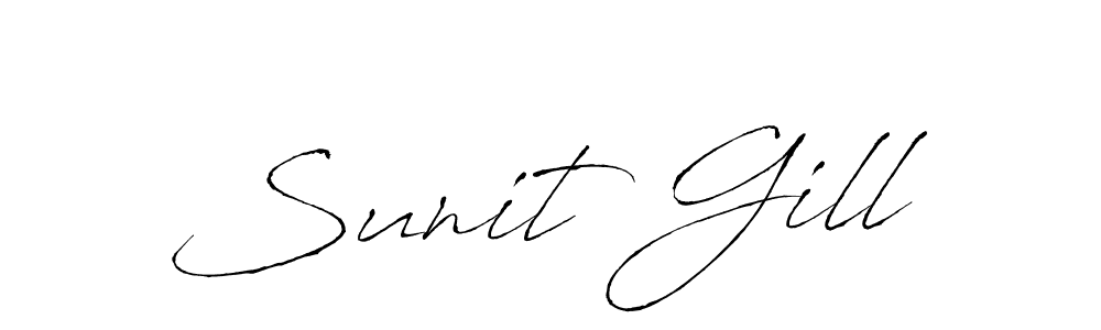 Make a beautiful signature design for name Sunit Gill. With this signature (Antro_Vectra) style, you can create a handwritten signature for free. Sunit Gill signature style 6 images and pictures png