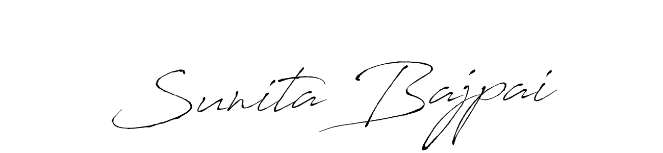 Antro_Vectra is a professional signature style that is perfect for those who want to add a touch of class to their signature. It is also a great choice for those who want to make their signature more unique. Get Sunita Bajpai name to fancy signature for free. Sunita Bajpai signature style 6 images and pictures png