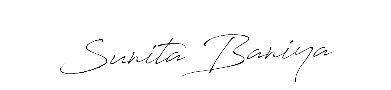 Make a beautiful signature design for name Sunita Baniya. With this signature (Antro_Vectra) style, you can create a handwritten signature for free. Sunita Baniya signature style 6 images and pictures png