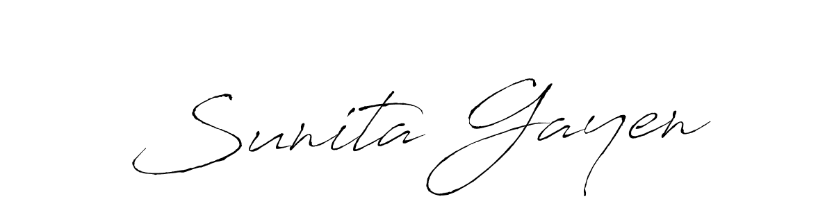 You should practise on your own different ways (Antro_Vectra) to write your name (Sunita Gayen) in signature. don't let someone else do it for you. Sunita Gayen signature style 6 images and pictures png
