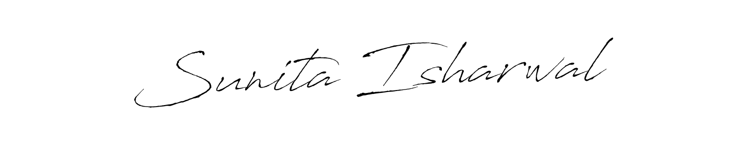 Sunita Isharwal stylish signature style. Best Handwritten Sign (Antro_Vectra) for my name. Handwritten Signature Collection Ideas for my name Sunita Isharwal. Sunita Isharwal signature style 6 images and pictures png