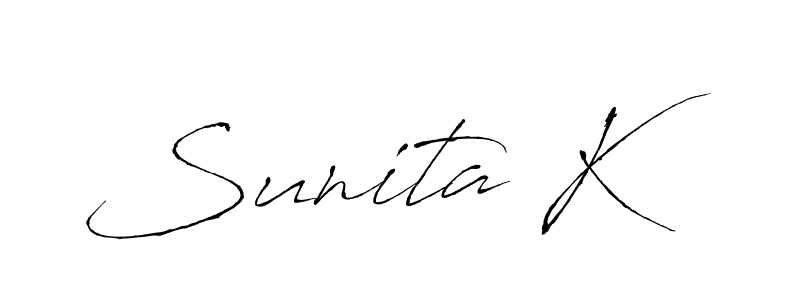 How to make Sunita K name signature. Use Antro_Vectra style for creating short signs online. This is the latest handwritten sign. Sunita K signature style 6 images and pictures png