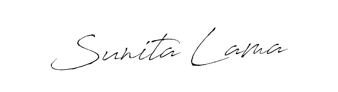 Create a beautiful signature design for name Sunita Lama. With this signature (Antro_Vectra) fonts, you can make a handwritten signature for free. Sunita Lama signature style 6 images and pictures png