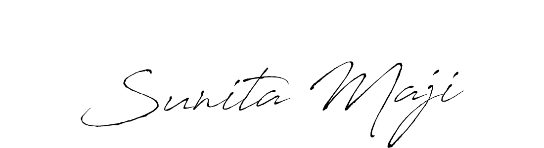 You should practise on your own different ways (Antro_Vectra) to write your name (Sunita Maji) in signature. don't let someone else do it for you. Sunita Maji signature style 6 images and pictures png