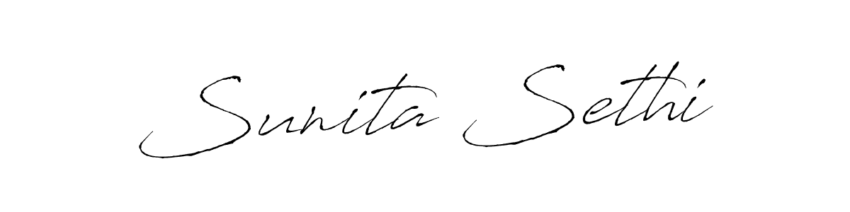 Create a beautiful signature design for name Sunita Sethi. With this signature (Antro_Vectra) fonts, you can make a handwritten signature for free. Sunita Sethi signature style 6 images and pictures png