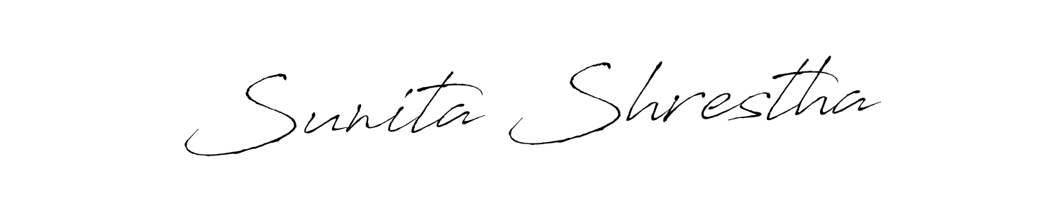 How to make Sunita Shrestha name signature. Use Antro_Vectra style for creating short signs online. This is the latest handwritten sign. Sunita Shrestha signature style 6 images and pictures png