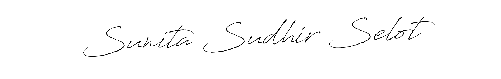 The best way (Antro_Vectra) to make a short signature is to pick only two or three words in your name. The name Sunita Sudhir Selot include a total of six letters. For converting this name. Sunita Sudhir Selot signature style 6 images and pictures png