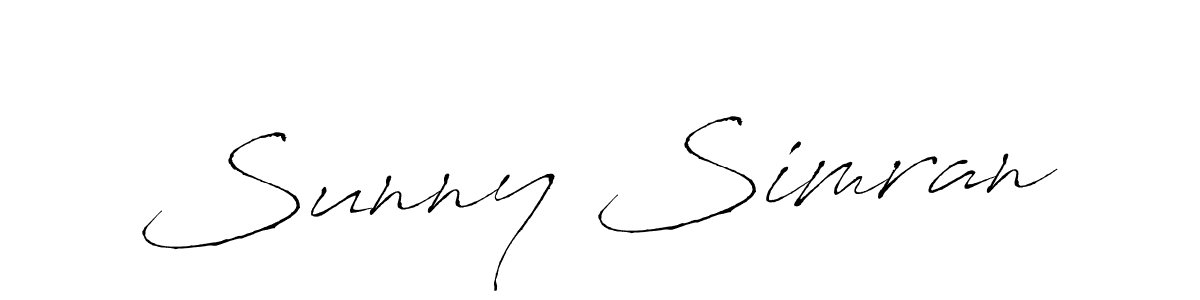 Design your own signature with our free online signature maker. With this signature software, you can create a handwritten (Antro_Vectra) signature for name Sunny Simran. Sunny Simran signature style 6 images and pictures png