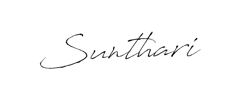 Design your own signature with our free online signature maker. With this signature software, you can create a handwritten (Antro_Vectra) signature for name Sunthari. Sunthari signature style 6 images and pictures png