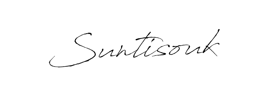 You should practise on your own different ways (Antro_Vectra) to write your name (Suntisouk) in signature. don't let someone else do it for you. Suntisouk signature style 6 images and pictures png