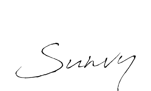 Create a beautiful signature design for name Sunvy. With this signature (Antro_Vectra) fonts, you can make a handwritten signature for free. Sunvy signature style 6 images and pictures png