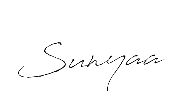 Make a beautiful signature design for name Sunyaa. With this signature (Antro_Vectra) style, you can create a handwritten signature for free. Sunyaa signature style 6 images and pictures png