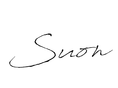 Make a beautiful signature design for name Suon. With this signature (Antro_Vectra) style, you can create a handwritten signature for free. Suon signature style 6 images and pictures png
