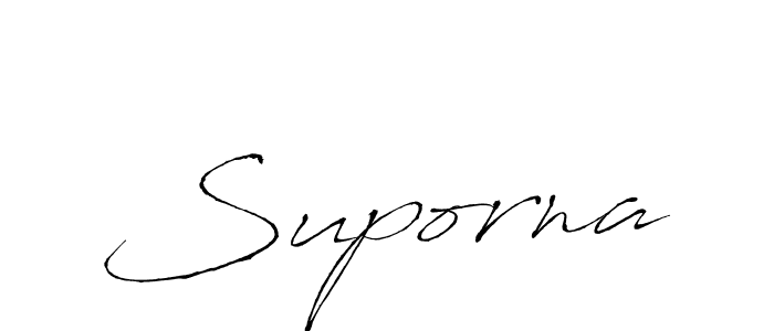 Use a signature maker to create a handwritten signature online. With this signature software, you can design (Antro_Vectra) your own signature for name Suporna. Suporna signature style 6 images and pictures png