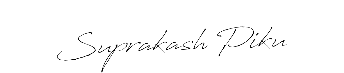 How to make Suprakash Piku name signature. Use Antro_Vectra style for creating short signs online. This is the latest handwritten sign. Suprakash Piku signature style 6 images and pictures png