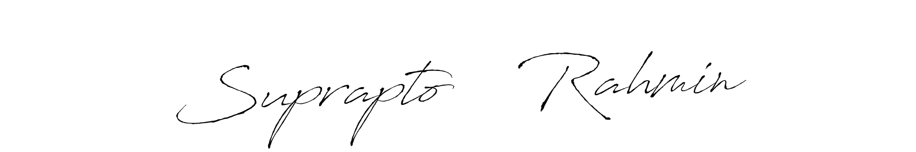 Make a beautiful signature design for name Suprapto    Rahmin. With this signature (Antro_Vectra) style, you can create a handwritten signature for free. Suprapto    Rahmin signature style 6 images and pictures png