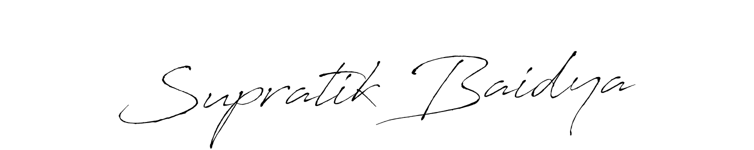 How to make Supratik Baidya name signature. Use Antro_Vectra style for creating short signs online. This is the latest handwritten sign. Supratik Baidya signature style 6 images and pictures png