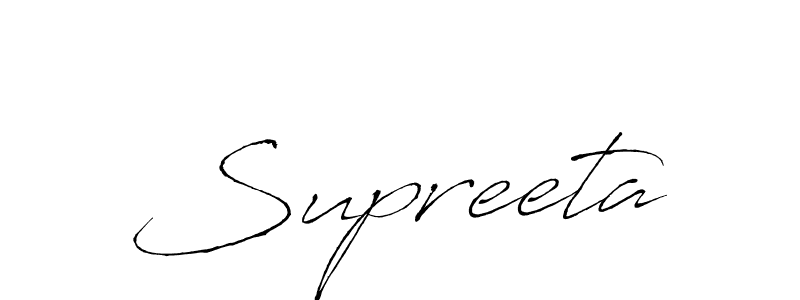 Use a signature maker to create a handwritten signature online. With this signature software, you can design (Antro_Vectra) your own signature for name Supreeta. Supreeta signature style 6 images and pictures png