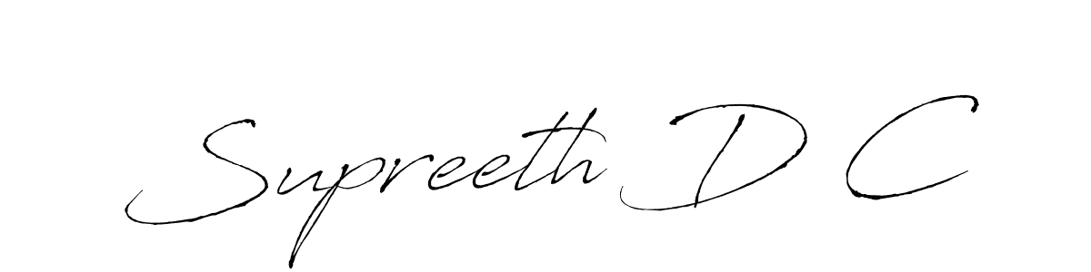 Design your own signature with our free online signature maker. With this signature software, you can create a handwritten (Antro_Vectra) signature for name Supreeth D C. Supreeth D C signature style 6 images and pictures png