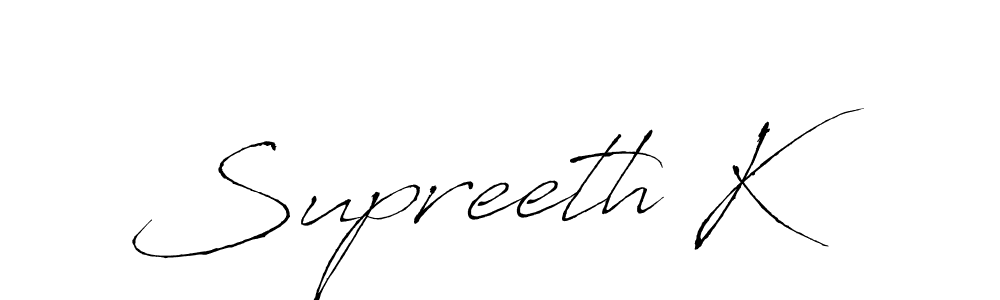 How to make Supreeth K signature? Antro_Vectra is a professional autograph style. Create handwritten signature for Supreeth K name. Supreeth K signature style 6 images and pictures png