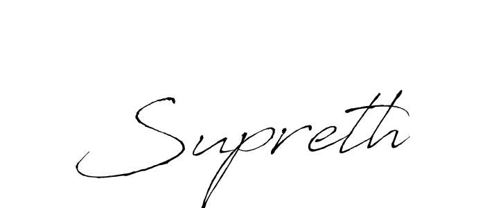 Design your own signature with our free online signature maker. With this signature software, you can create a handwritten (Antro_Vectra) signature for name Supreth. Supreth signature style 6 images and pictures png