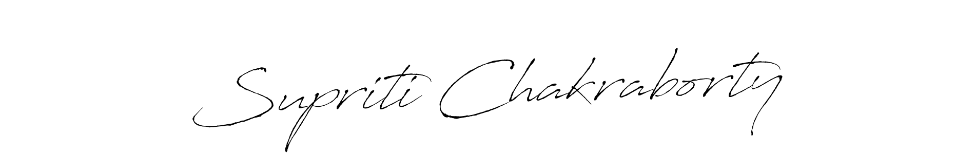 How to make Supriti Chakraborty name signature. Use Antro_Vectra style for creating short signs online. This is the latest handwritten sign. Supriti Chakraborty signature style 6 images and pictures png