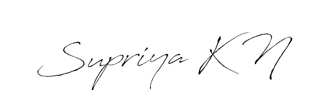 How to make Supriya K N name signature. Use Antro_Vectra style for creating short signs online. This is the latest handwritten sign. Supriya K N signature style 6 images and pictures png