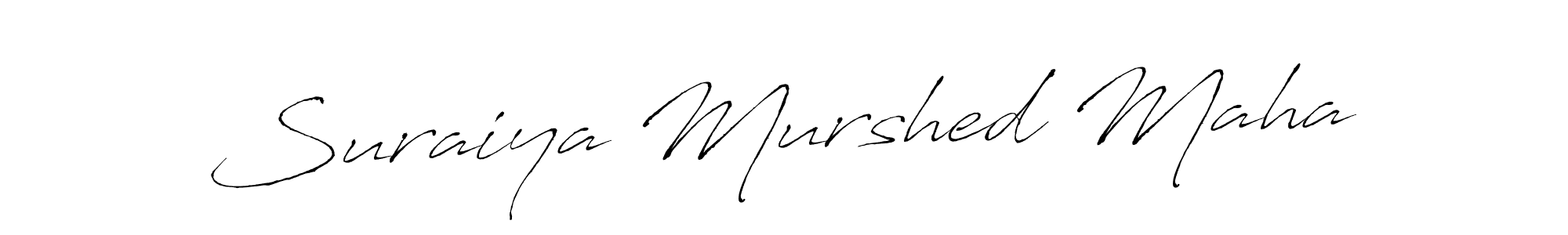 Create a beautiful signature design for name Suraiya Murshed Maha. With this signature (Antro_Vectra) fonts, you can make a handwritten signature for free. Suraiya Murshed Maha signature style 6 images and pictures png
