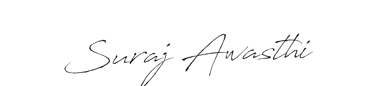 Make a beautiful signature design for name Suraj Awasthi. With this signature (Antro_Vectra) style, you can create a handwritten signature for free. Suraj Awasthi signature style 6 images and pictures png