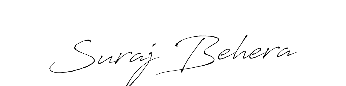 Make a beautiful signature design for name Suraj Behera. With this signature (Antro_Vectra) style, you can create a handwritten signature for free. Suraj Behera signature style 6 images and pictures png