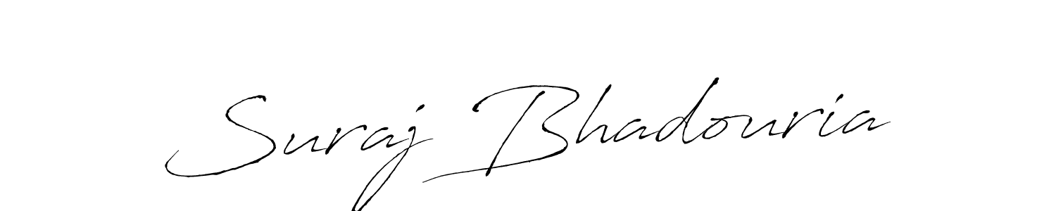 How to make Suraj Bhadouria name signature. Use Antro_Vectra style for creating short signs online. This is the latest handwritten sign. Suraj Bhadouria signature style 6 images and pictures png