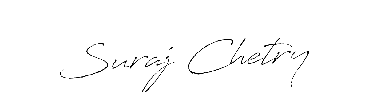 Design your own signature with our free online signature maker. With this signature software, you can create a handwritten (Antro_Vectra) signature for name Suraj Chetry. Suraj Chetry signature style 6 images and pictures png