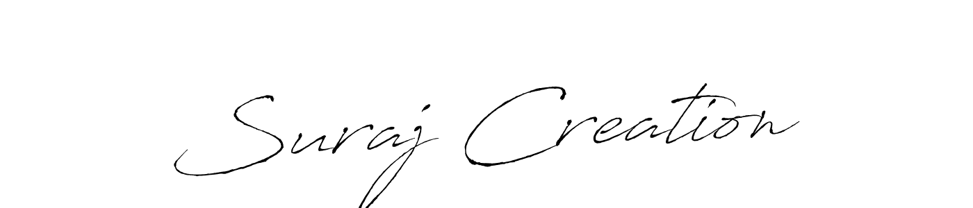 Suraj Creation stylish signature style. Best Handwritten Sign (Antro_Vectra) for my name. Handwritten Signature Collection Ideas for my name Suraj Creation. Suraj Creation signature style 6 images and pictures png