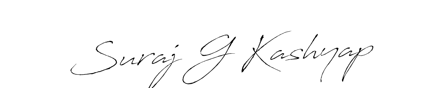 How to make Suraj G Kashyap name signature. Use Antro_Vectra style for creating short signs online. This is the latest handwritten sign. Suraj G Kashyap signature style 6 images and pictures png