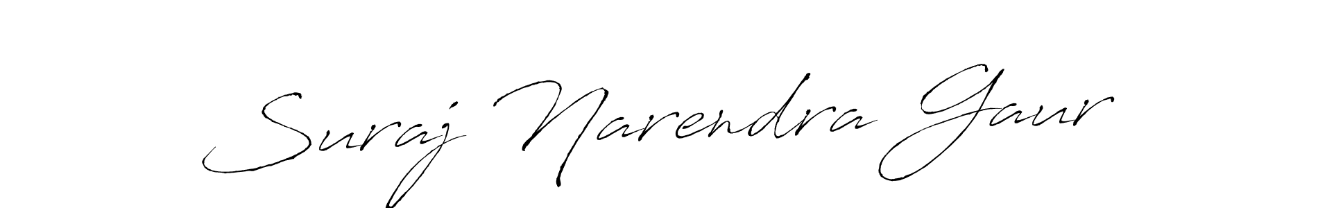 How to make Suraj Narendra Gaur signature? Antro_Vectra is a professional autograph style. Create handwritten signature for Suraj Narendra Gaur name. Suraj Narendra Gaur signature style 6 images and pictures png