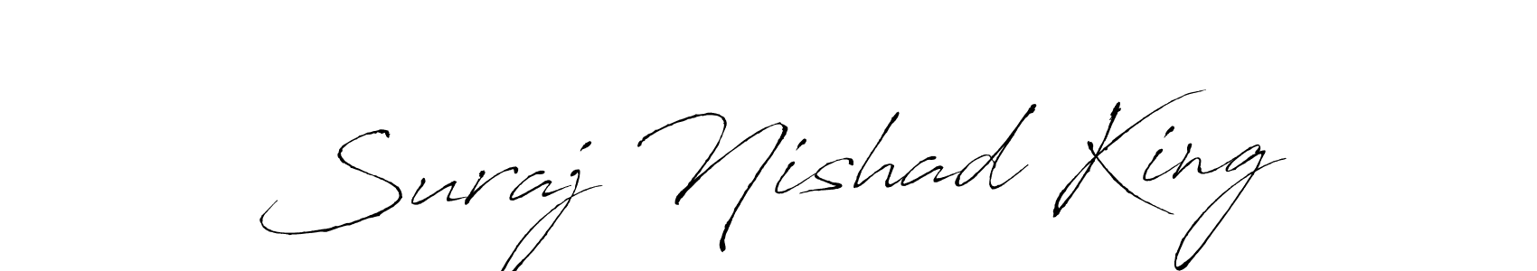 How to make Suraj Nishad King name signature. Use Antro_Vectra style for creating short signs online. This is the latest handwritten sign. Suraj Nishad King signature style 6 images and pictures png