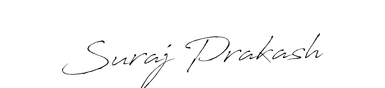 How to make Suraj Prakash name signature. Use Antro_Vectra style for creating short signs online. This is the latest handwritten sign. Suraj Prakash signature style 6 images and pictures png