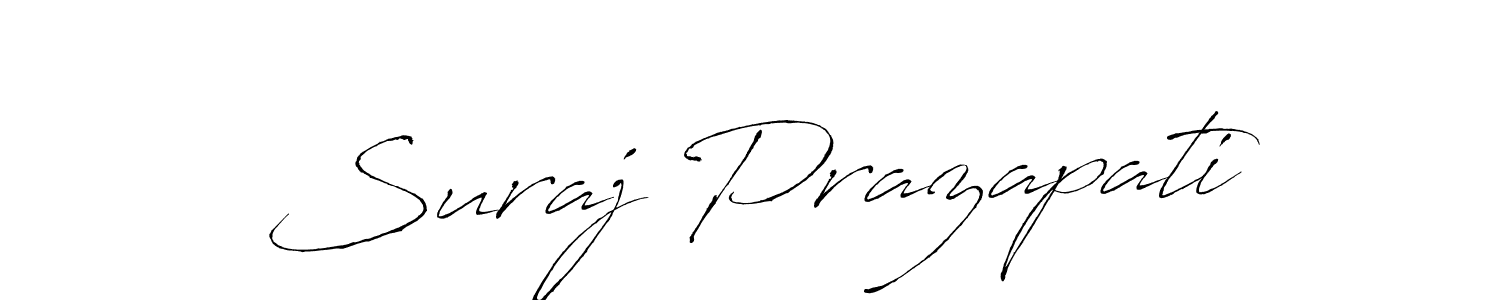 Make a beautiful signature design for name Suraj Prazapati. With this signature (Antro_Vectra) style, you can create a handwritten signature for free. Suraj Prazapati signature style 6 images and pictures png