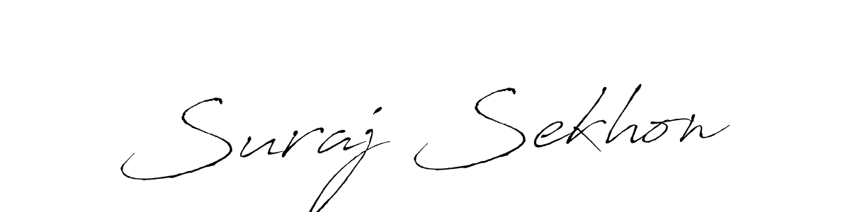 How to make Suraj Sekhon name signature. Use Antro_Vectra style for creating short signs online. This is the latest handwritten sign. Suraj Sekhon signature style 6 images and pictures png