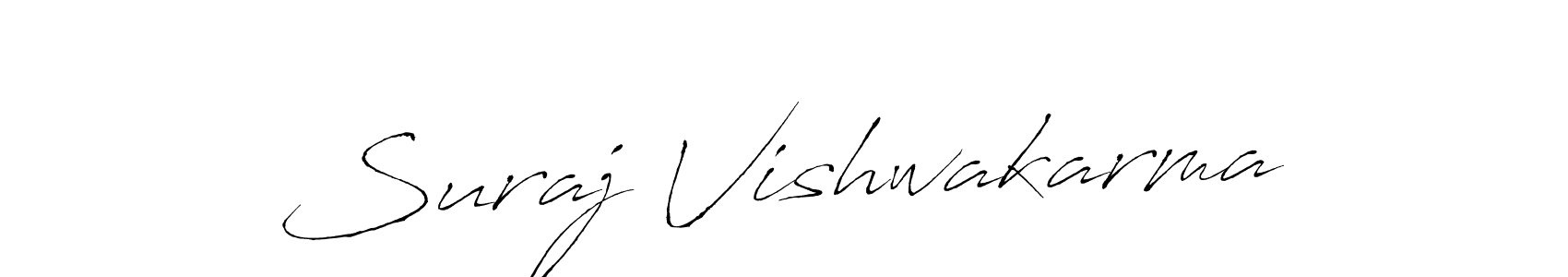 Create a beautiful signature design for name Suraj Vishwakarma. With this signature (Antro_Vectra) fonts, you can make a handwritten signature for free. Suraj Vishwakarma signature style 6 images and pictures png