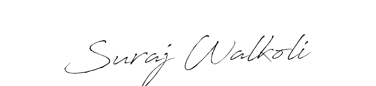 Similarly Antro_Vectra is the best handwritten signature design. Signature creator online .You can use it as an online autograph creator for name Suraj Walkoli. Suraj Walkoli signature style 6 images and pictures png