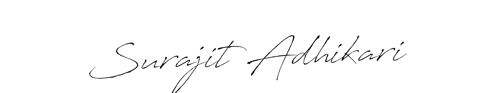 Create a beautiful signature design for name Surajit Adhikari. With this signature (Antro_Vectra) fonts, you can make a handwritten signature for free. Surajit Adhikari signature style 6 images and pictures png
