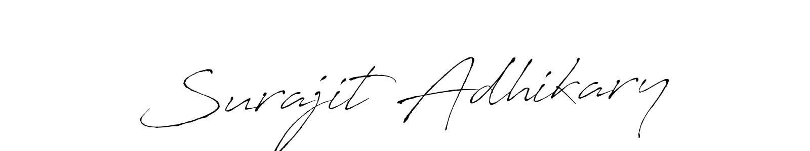 How to make Surajit Adhikary signature? Antro_Vectra is a professional autograph style. Create handwritten signature for Surajit Adhikary name. Surajit Adhikary signature style 6 images and pictures png