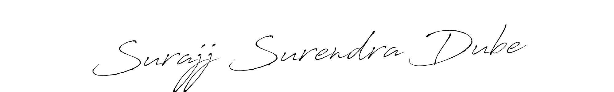 How to make Surajj Surendra Dube name signature. Use Antro_Vectra style for creating short signs online. This is the latest handwritten sign. Surajj Surendra Dube signature style 6 images and pictures png