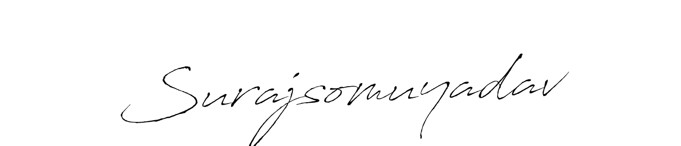 Make a beautiful signature design for name Surajsomuyadav. With this signature (Antro_Vectra) style, you can create a handwritten signature for free. Surajsomuyadav signature style 6 images and pictures png