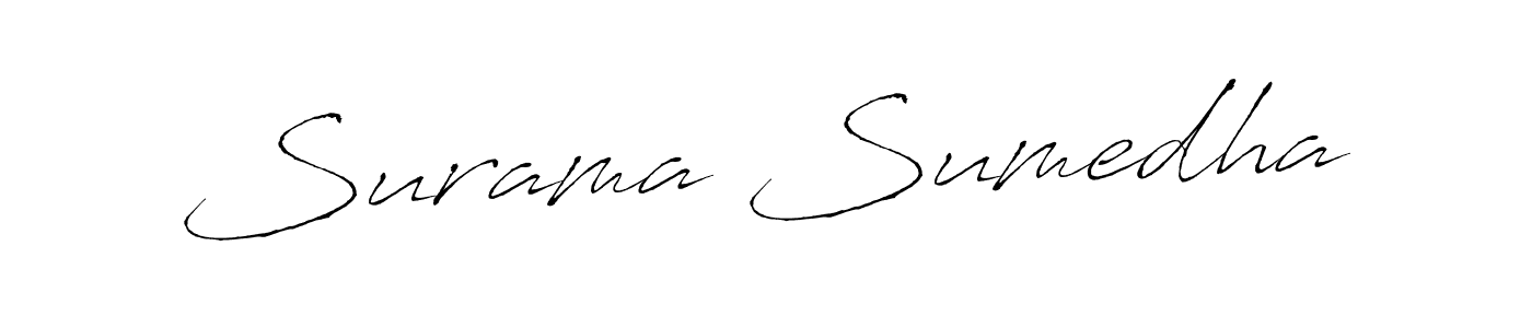 if you are searching for the best signature style for your name Surama Sumedha. so please give up your signature search. here we have designed multiple signature styles  using Antro_Vectra. Surama Sumedha signature style 6 images and pictures png