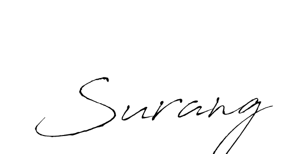 Make a beautiful signature design for name Surang. With this signature (Antro_Vectra) style, you can create a handwritten signature for free. Surang signature style 6 images and pictures png