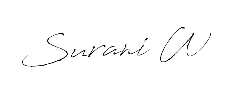 It looks lik you need a new signature style for name Surani W. Design unique handwritten (Antro_Vectra) signature with our free signature maker in just a few clicks. Surani W signature style 6 images and pictures png