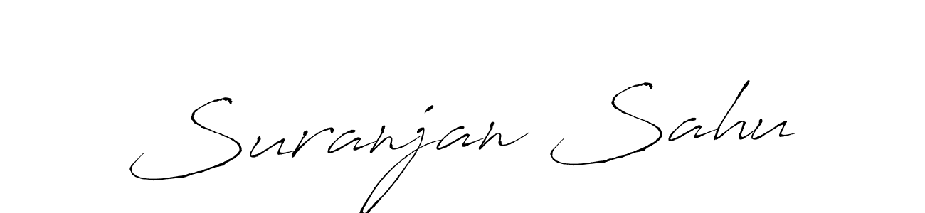 How to make Suranjan Sahu name signature. Use Antro_Vectra style for creating short signs online. This is the latest handwritten sign. Suranjan Sahu signature style 6 images and pictures png