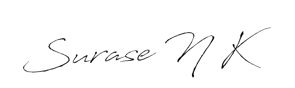 Create a beautiful signature design for name Surase N K. With this signature (Antro_Vectra) fonts, you can make a handwritten signature for free. Surase N K signature style 6 images and pictures png